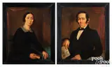 portraits of a husband and wife by Henry Walton, oil on canvas, sold Apr 2024