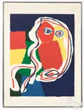 titled L'Hibou Rouge by Karel Appel, lithograph, sold Apr 2024