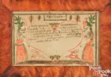fraktur birth certificate for Hester Rohrback by Springing Deer Artist, watercolor and ink, offered Apr 2024