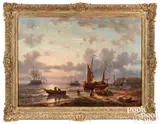 coastal scene with ships by George W. Opdenhoff, oil on canvas, sold Apr 2024