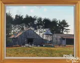 farm scene by Timothy Barr, oil on board, sold Apr 2024