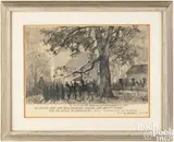sketch of the British Army Leaving Kennett Square for Brandywine Sept. 11 by Barclay Rubincam, 1777, pencil, sold Apr 2024