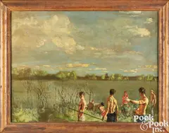 titled Marshland by Walter Stuempfig, oil on canvas, sold Apr 2024