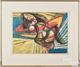 titled Unstable Woman by Stanley William Hayter, engraving, sold Apr 2024