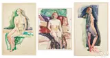female nudes by Walter Emerson Baum, watercolor, offered Apr 2024