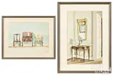 interior scenes by Philip Jamison Jr., watercolor, sold Apr 2024