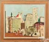 Philadelphia cityscape by Seymour Remenick, oil on canvas, offered Apr 2024