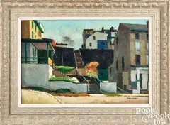 titled From Cotton Street (Manayunk) by Antonio Martino, oil on canvas, sold Apr 2024