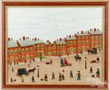 Street in Greenwich Village New York by Erwin Neusch, oil on canvas, sold Feb 2024
