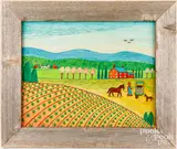 Blue Mountain Farm by John "Jack" Savitsky, oil on board, sold Feb 2024