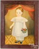 portrait of a child by Jeanne Davies, oil on board, sold Feb 2024