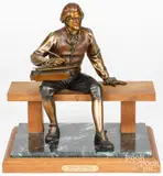 of Thomas Jefferson by George Lundeen, bronze, sold Feb 2024