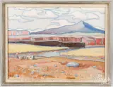 landscape by Robert C. Zuppke, oil on artist board, sold Feb 2024