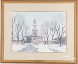 Independence Hall by James Ross, lithograph, offered Feb 2024