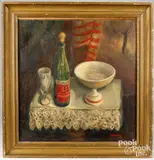 still life by Carl Lindborg, oil on canvas, sold Feb 2024