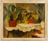 still life by Carl Lindborg, oil on canvas, sold Feb 2024