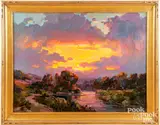 titled Sunset Glow by Ovanes Berberian, oil on canvas, sold Feb 2024