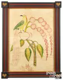 of an exotic bird and hand-painted frame by David Y. Ellinger, watercolor, sold Jan 2024