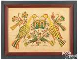 fraktur by David Y. Ellinger, watercolor, sold Jan 2024