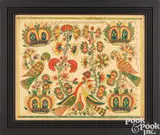 fraktur by David Y. Ellinger, watercolor, sold Jan 2024