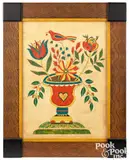 fraktur by David Y. Ellinger, watercolor, sold Jan 2024