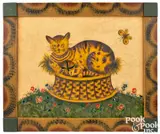 theorem of a cat by David Y. Ellinger, oil on velvet, sold Jan 2024