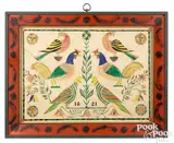 fraktur by David Y. Ellinger, watercolor and pencil, sold Jan 2024