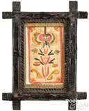 fraktur bookplate by Martin Brechall, watercolor, sold Jan 2024