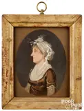 miniature profile portrait of Anne Collet by Jacob Eichholtz, oil on panel, sold Jan 2024