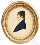 profile bust of a gentleman by Jacob Maentel, watercolor, sold Jan 2024