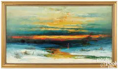 winter landscape by Christopher Shearer, oil on canvas, sold Jan 2024