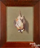 still life with three quail by George Cope, oil on canvas, sold Jan 2024