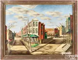 street scene by Hobson Pittman, oil on canvas, sold Jan 2024