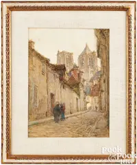street scene by Léon Augustin Lhermitte, pastel, sold Jan 2024