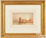 seascape monogrammed lower right by Myles Birket Foster, watercolor, sold Jan 2024