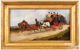 coaching scene by George Wright, oil on canvas, sold Jan 2024
