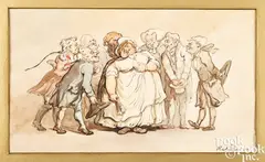 caricature by Thomas Rowlandson, ink and watercolor, sold Jan 2024