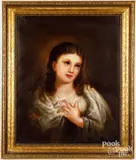 portrait of a young woman by Frederick Spang, oil on canvas, sold Dec 2023