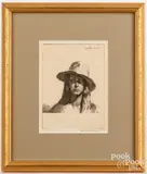 Untitled by Gerard Leslie Brockhurst, etching, sold Oct 2023