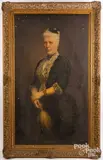 portrait of Amelie de la Harp Baroness Cotta von Cottendorf by Carl Büchner, oil on canvas, sold Oct 2023
