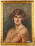 portrait of a woman by Hans Kownatzki, oil on canvas, sold Oct 2023