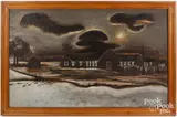 moonlit winter landscape by Hubert Davis, oil on canvas, sold Oct 2023