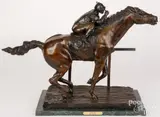 horse race sculpture by Ray Renfro, bronze, sold Oct 2023