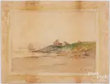 shoreline landscape by Elizabeth Amie Page, watercolor, sold Oct 2023