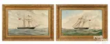 ship portraits of the Gypsy and Ocean by John Fannen, oil on canvas, sold Oct 2023
