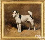 portrait of a terrier by John Emms, oil on canvas, sold Oct 2023