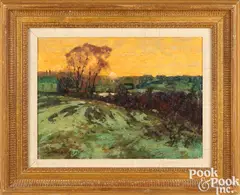 landscape by John Charles Terelak, oil on board, sold Oct 2023