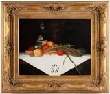 STILL-LIFE PAINTING by Bonita Mohan, oil on board, sold Apr 2025