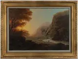 ATTRIBUTED, LANDSCAPE PAINTING by Johann Heinrich Bleuler, watercolor and gouache on paper, sold Apr 2025
