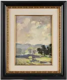 LANDSCAPE PAINTING by Beaver Roberts, oil on board, sold Apr 2025